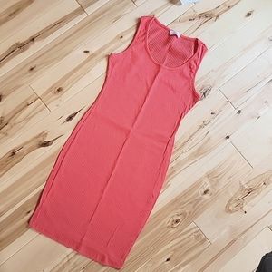 NWOT Pink Lily ribbed fitted dress coral